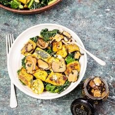 Squash Gnocchi with Kale and Black Truffle Slices